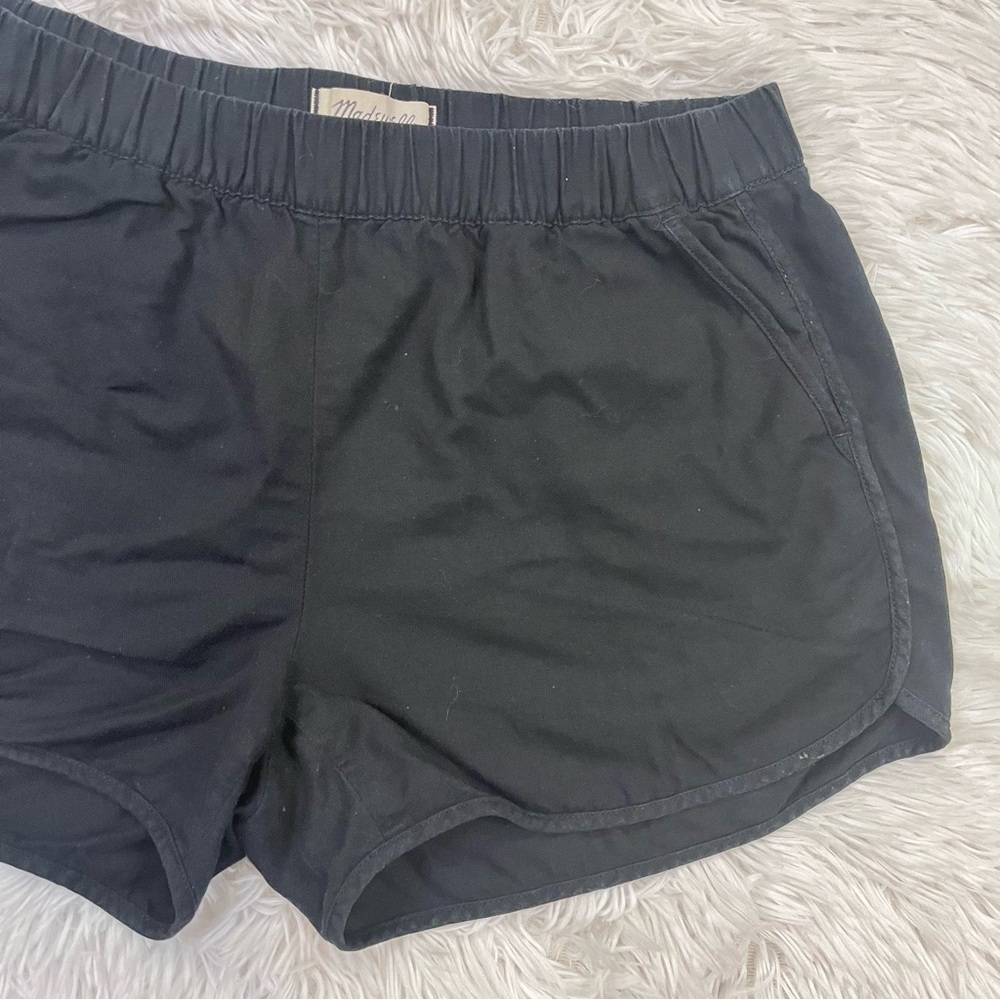 MADEWELL Solid Black Pull On Cotton Shorts Small - Picture 2 of 9